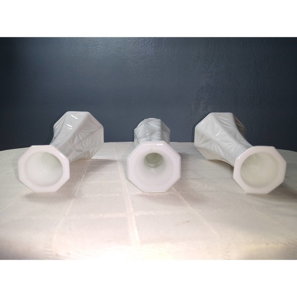 Hooiser glass milk glass vases (set of 3) - Picture 6 of 7